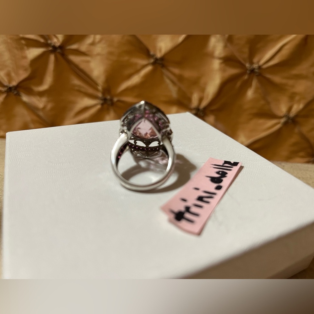 Affinity Gems Kunzite & Pink Sapphire Teardrop Ring, Sterling Silver NWT - Picture 7 of 9